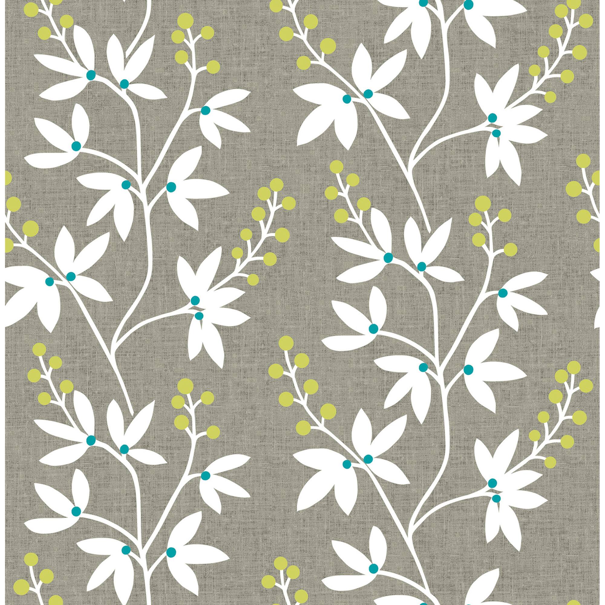 NuWallpaper Taupe & Lime Fairfield Peel & Stick Wallpaper